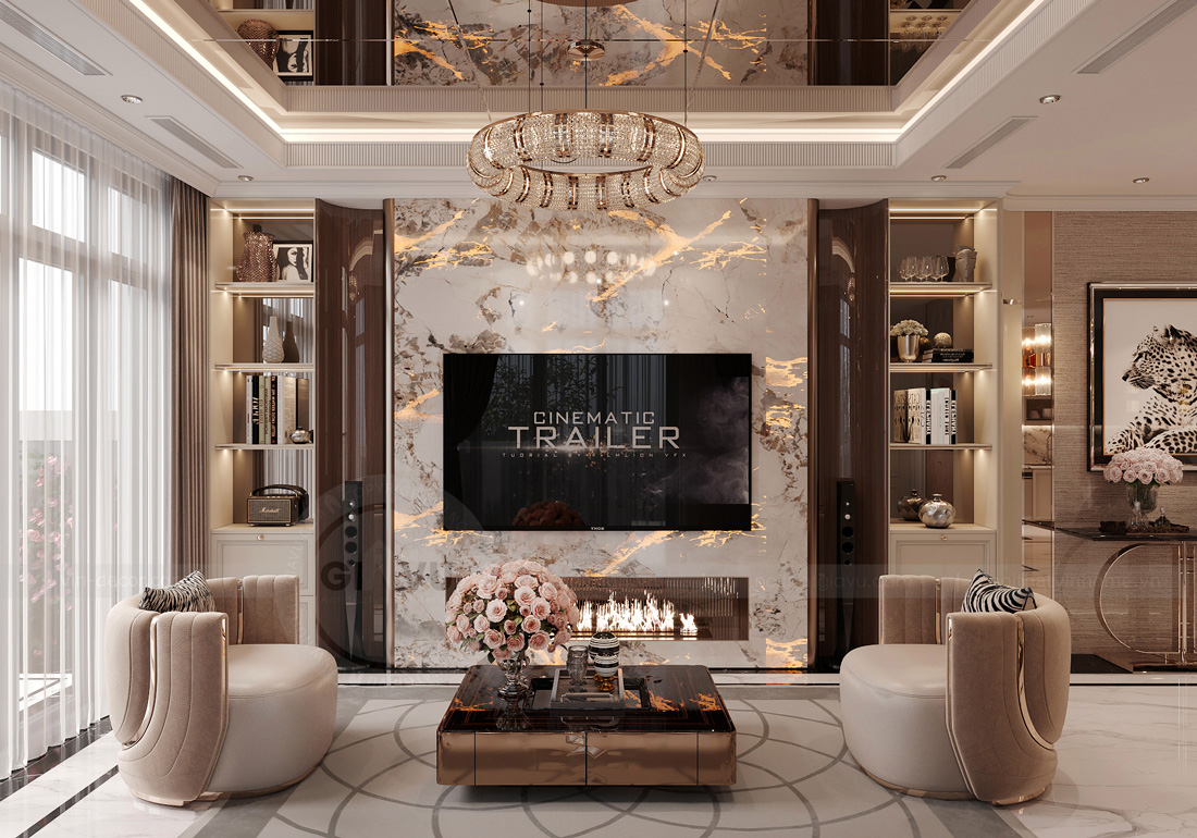 thi công hoàn thiện biệt thự tứ lập Vinhomes Ocean Park 2 1