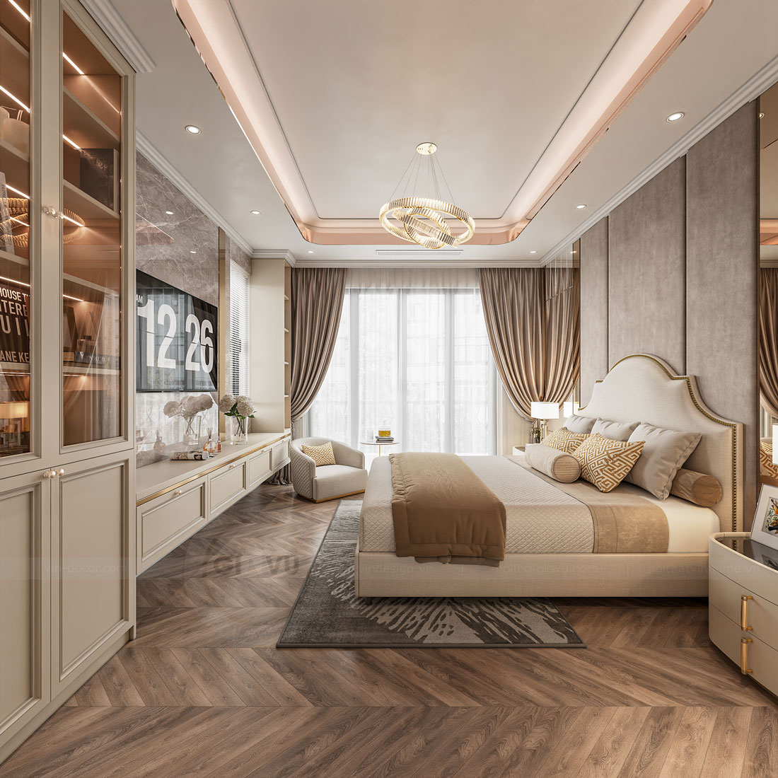 thi công hoàn thiện biệt thự tứ lập Vinhomes Ocean Park 2 12