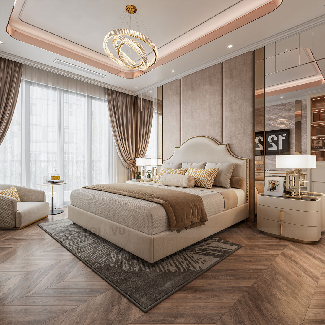 thi công hoàn thiện biệt thự tứ lập Vinhomes Ocean Park 2 13