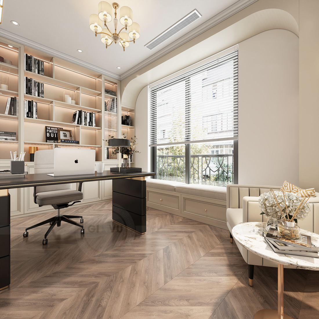 thi công hoàn thiện biệt thự tứ lập Vinhomes Ocean Park 2 22