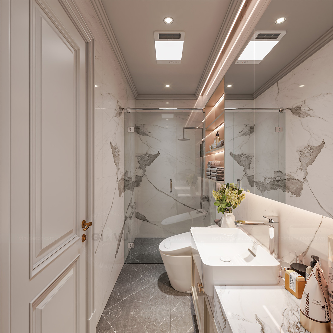 thi công hoàn thiện biệt thự tứ lập Vinhomes Ocean Park 2 40