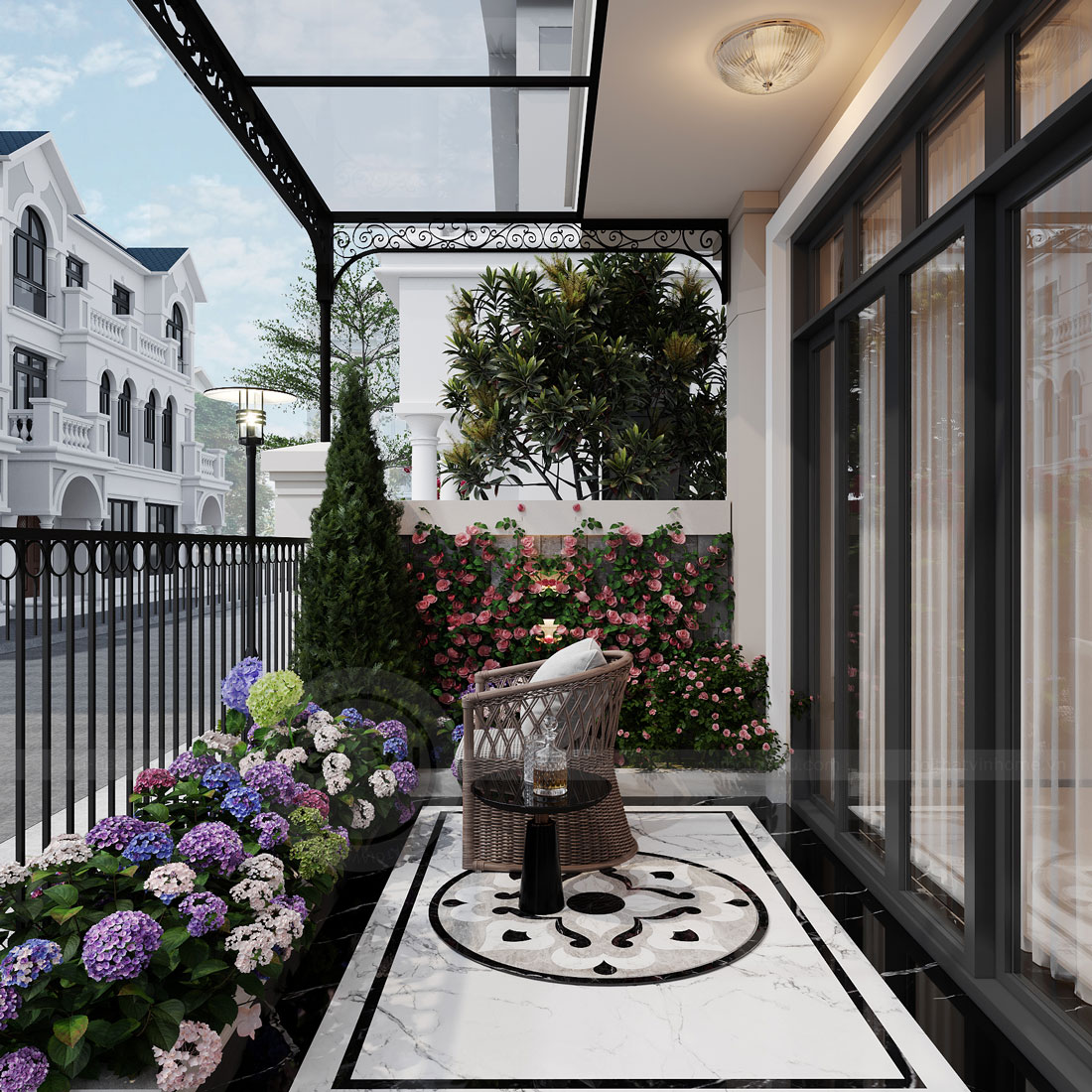 thi công hoàn thiện biệt thự tứ lập Vinhomes Ocean Park 2 54