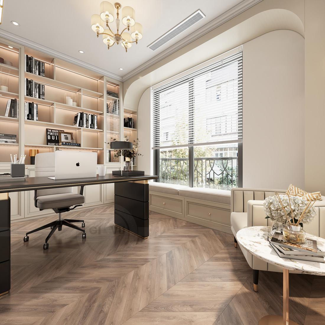 thiết kế thi công biệt thự Ocean Park 3 căn song lập 150m2 26