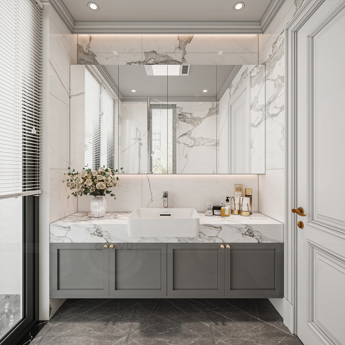 thiết kế thi công biệt thự Ocean Park 3 căn song lập 150m2 39