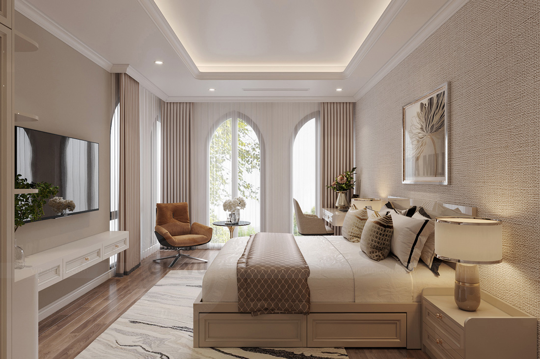 thiết kế thi công biệt thự Ocean Park 3 căn song lập 150m2 48