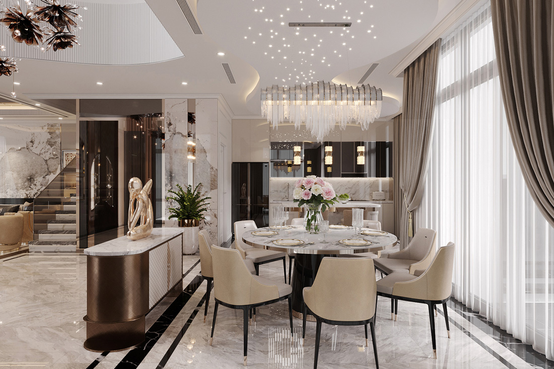 thiết kế nội thất biệt thự Vaquarius Văn Giang 12