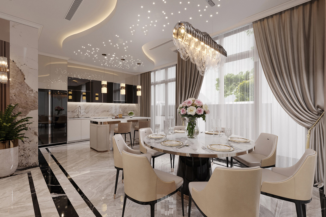 thiết kế nội thất biệt thự Vaquarius Văn Giang 13