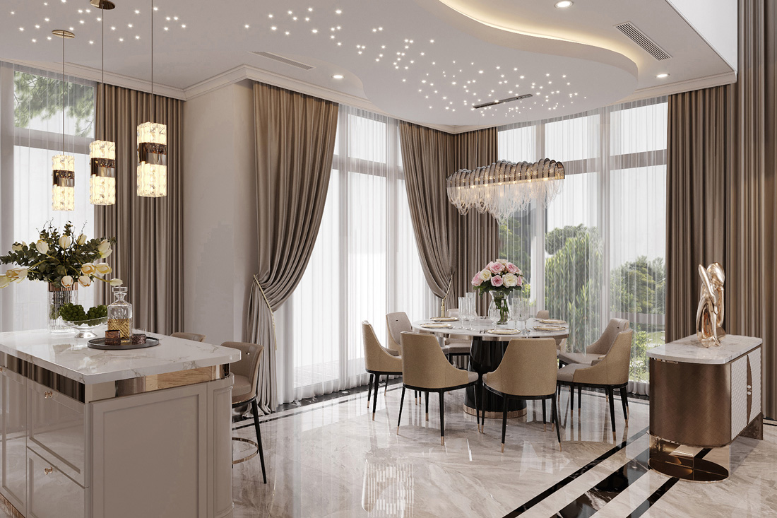thiết kế nội thất biệt thự Vaquarius Văn Giang 14