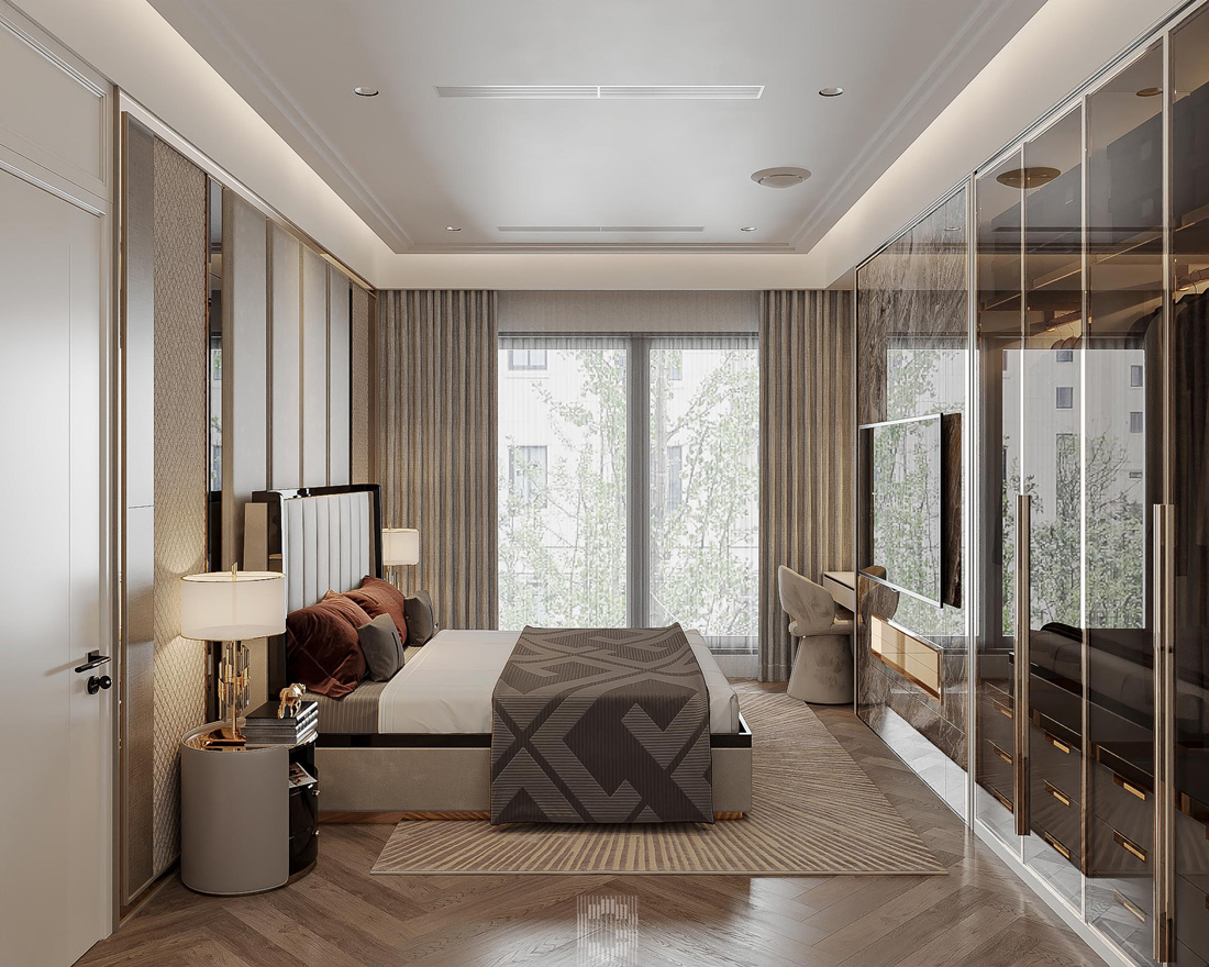 thiết kế thi công căn hộ Royal City 100m2 3 phòng ngủ 11