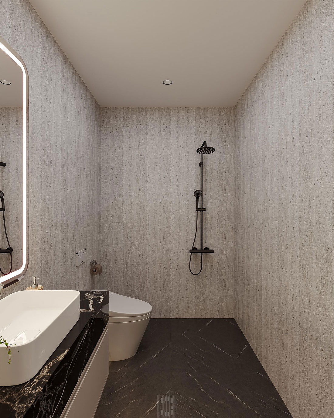thiết kế thi công căn hộ Royal City 100m2 3 phòng ngủ 16