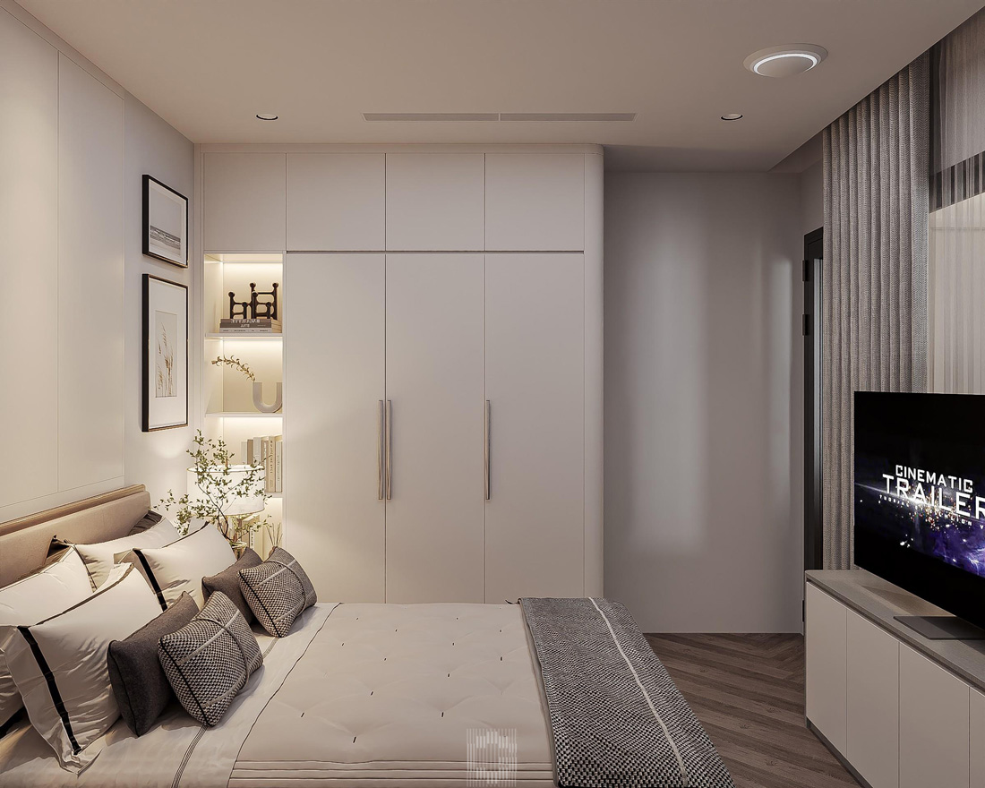 thiết kế thi công căn hộ Royal City 100m2 3 phòng ngủ 25