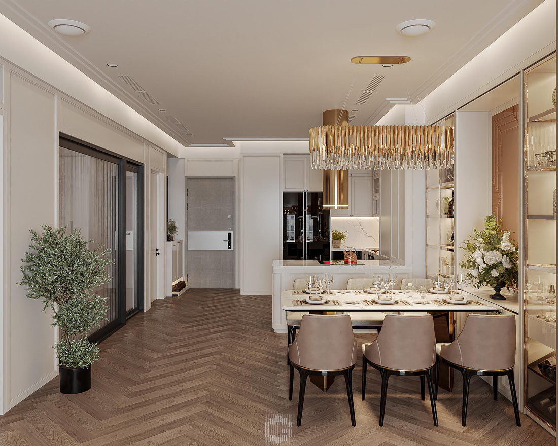 thiết kế thi công căn hộ Royal City 100m2 3 phòng ngủ 5