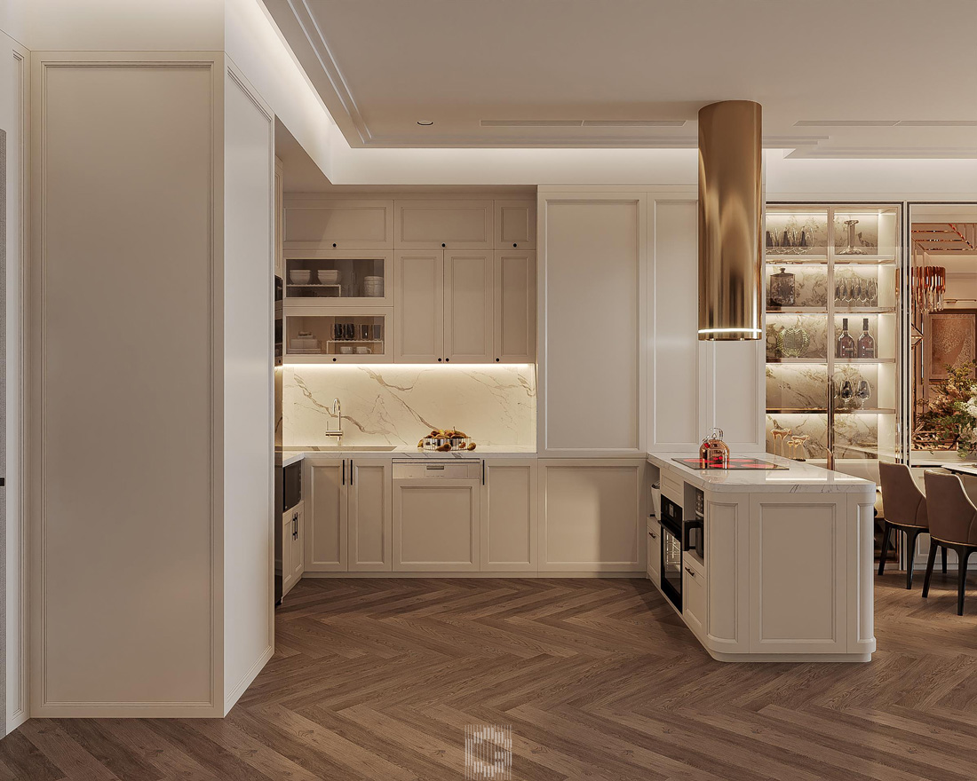 thiết kế thi công căn hộ Royal City 100m2 3 phòng ngủ 7