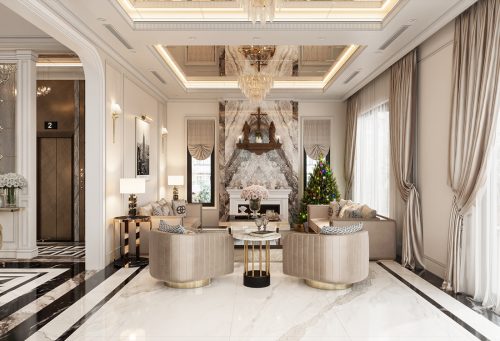 Thiết kế nội thất biệt thự phong cách Luxury – Anh Tiệp Thái Bình