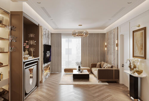 Thiết kế thi công căn hộ Royal City 100m2 3 phòng ngủ